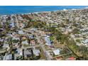 Aerial view showing the home's location in a residential area near the beach at 204 Gulf Dr, Venice, FL 34285