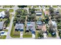 Aerial view showcasing a neighborhood with houses and a pool at 21241 Winside Ave, Port Charlotte, FL 33952