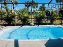 Inviting screened-in pool with tropical landscaping at 1434 Viscaya Dr, Port Charlotte, FL 33952
