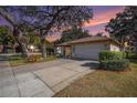 House exterior showcasing a single-story home with a garage and manicured lawn at 10810 Cedar Breaks Dr, Port Richey, FL 34668