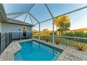 Screened pool and patio area with lush tropical landscaping at 7342 N Ficus Tree, Punta Gorda, FL 33955