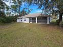 Spacious backyard with a screened patio and lush grass at 3739 Eldron Ave, North Port, FL 34286