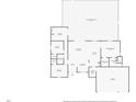 One-story home floor plan showcasing four bedrooms, two bathrooms, a large living area, and a screened patio at 4122 Library St, Port Charlotte, FL 33948