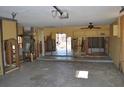 Unfinished garage interior, shows HVAC unit and framing at 201 Winson Ave, Englewood, FL 34223