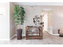 Decorative entryway with plants and a glass-top accent table at 1 Colony Point Dr # A19, Punta Gorda, FL 33950