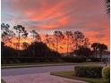 Beautiful sunset view over the community landscape at 13376 Creekside Ln, Port Charlotte, FL 33953