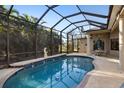 Inviting screened-in pool area with a spacious patio and lush landscaping at 13575 Chenille Dr, Port Charlotte, FL 33981