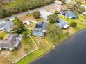 Aerial view of property, showcasing pool and lake access at 12321 Smokey Dr, Hudson, FL 34669