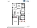 Detailed floor plan of a single-Gathering home highlighting room dimensions and layout at 2614 58Th E Cir, Palmetto, FL 34221