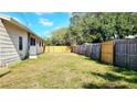 Expansive backyard featuring a well-maintained lawn and secure wooden fencing at 2954 37Th N Ave, St Petersburg, FL 33713