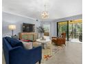 Bright and airy living room with comfy seating, large windows, and access to a patio at 12530 Ghiberti Cir # 102, Venice, FL 34293