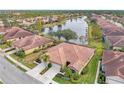 Bird's-eye view of a villa community near a lake at 1375 Maseno Dr, Venice, FL 34292