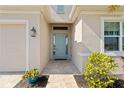 Light teal front door and walkway leading to the entrance at 4309 Renwick Dr, Parrish, FL 34219