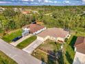 Aerial view of a single-story home and the surrounding lush greenery at 4332 Big Leaf St, North Port, FL 34286