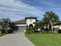 Two-story house with gray garage and palm trees at 8394 Olive Brook Dr, Wesley Chapel, FL 33545