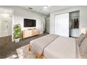 Spacious main bedroom with large closet and ensuite bathroom at 4642 Spahn St, Sarasota, FL 34232