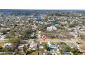 Aerial view highlighting the home's waterfront location and neighborhood at 4401 Shore Acres Ne Blvd, St Petersburg, FL 33703