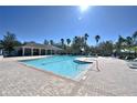 Relaxing community pool with plenty of lounge chairs at 10922 Subtle Trail Dr, Riverview, FL 33579