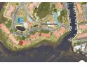 An aerial view of the property showing its proximity to a waterfront and community amenities at 1813 Mariner Dr # 152, Tarpon Springs, FL 34689