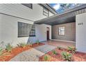 Inviting front entry with brick walkway and updated siding at 407 Belvedere Oval, Temple Terrace, FL 33617
