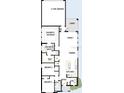 Floor plan showing a 3-bedroom, 2-bathroom home with an open kitchen and dining area at 7316 Donnybrook Ln, Sarasota, FL 34240