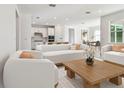 Bright living room features a comfortable sofa and stylish coffee table at 13728 Sunlight Meadow Dr, Riverview, FL 33578