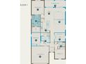 One-story floor plan featuring 4 bedrooms, 2 baths, and a 2-car garage at 17925 Nadine Pl, Nokomis, FL 34275