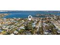 Aerial view showing home's location in a residential neighborhood near the water at 275 44Th Ave, St Pete Beach, FL 33706