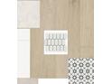 Sample of kitchen and bathroom floor and wall tiles at 633 Allora Ave, Nokomis, FL 34275