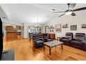 Spacious living area with hardwood floors, and recessed lighting at 12038 Steppingstone Blvd, Tampa, FL 33635