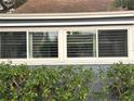 Three-window view with white shutters and lush greenery at 143 44Th N Ave, St Petersburg, FL 33703