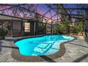 Relaxing screened pool at dusk; tranquil setting at 4595 Northwood Ter, Sarasota, FL 34234
