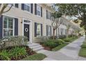 Row of townhouses with manicured landscaping and sidewalk at 9910 New Parke Rd, Tampa, FL 33626