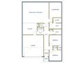 Two-bedroom, one-bathroom floor plan with an attached garage at 4226 Elwood Rd, Spring Hill, FL 34609