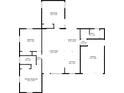 Floor plan showing a 3 bedroom, 2 bath home with garage at 6951 S Shore S Dr, South Pasadena, FL 33707