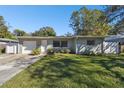 Newly renovated Ranch home with a light green exterior and a well-maintained lawn at 1829 West Dr, Clearwater, FL 33755