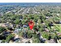 Property location shown from an aerial view within a residential neighborhood at 1529 Rolling Meadow Dr, Valrico, FL 33594