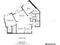 Condo floor plan showing spacious living areas and balcony at 2611 Bayshore Blvd # 302, Tampa, FL 33629