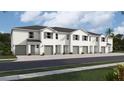 Modern townhome community with attached garages and neutral color palette at 1532 Hammer Pl, Largo, FL 33774
