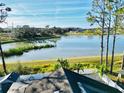 Stunning view of a serene lake from backyard at 6047 Twin Bridges Dr, Zephyrhills, FL 33541