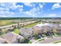 Community view showcasing several houses near a lake at 3278 Woodland Brook Way, Wesley Chapel, FL 33543