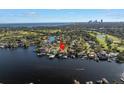 Bird's-eye view of waterfront home and surrounding community at 751 34Th Ne Ave, St Petersburg, FL 33704