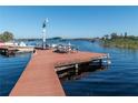 Community boat dock with picnic table and lake access at 2511 Dolly Bay Dr # 303, Palm Harbor, FL 34684