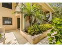 Ground level entrance with lush tropical landscaping at 1812 Mariner Dr # 137, Tarpon Springs, FL 34689