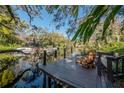 Relaxing waterfront dock with wooden chairs, overlooking calm water at 1214 E Park Cir, Tampa, FL 33604