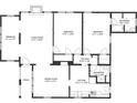 Detailed floor plan showcasing the layout of the bedrooms, bathrooms, living room, dining room, kitchen, and hallway at 509 Rosery Nw Rd, Largo, FL 33770