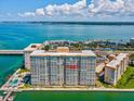 Aerial view of a highrise building situated on the waterfront at 5200 Brittany S Dr # 1204, St Petersburg, FL 33715