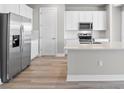 Modern kitchen with stainless steel appliances and white cabinets at 44305 Timberland Ter, Punta Gorda, FL 33982