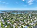 Drone view showcasing the neighborhood and city skyline at 4401 Helena Ne St, St Petersburg, FL 33703