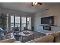 Spacious living area with hardwood floors and stunning water views at 530 S Gulfview Blvd # 205, Clearwater, FL 33767
